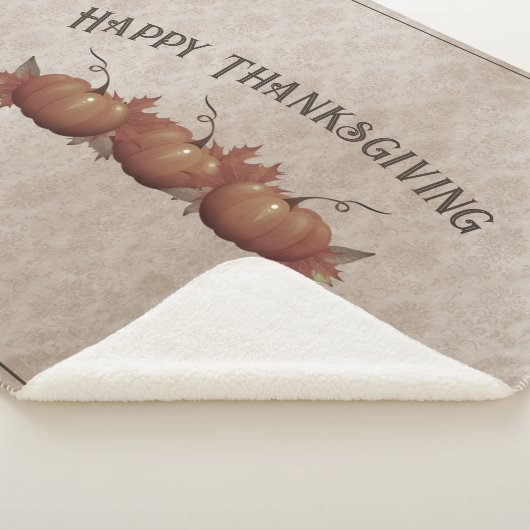 Thanksgiving pompoen Damask Sherpa Deken (3/4)