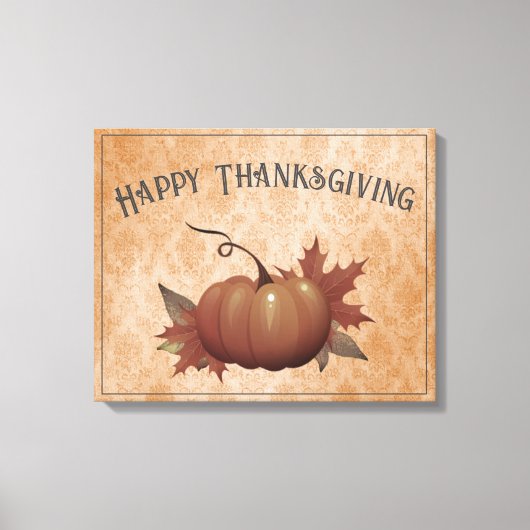 Thanksgiving pompoen Damask | SINAASAPPEL Canvas Afdruk (Voorkant)
