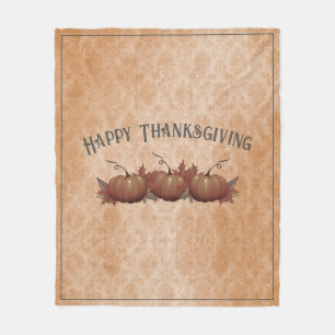 Thanksgiving pompoen Damask SINAASAPPEL Fleece Deken