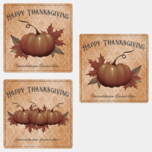 Thanksgiving pompoen Damask   SINAASAPPEL Labels