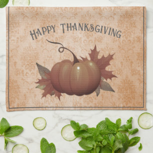 Thanksgiving pompoen Damask   SINAASAPPEL Theedoek