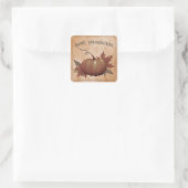 Thanksgiving pompoen Damask | SINAASAPPEL Vierkante Sticker (Tas)