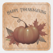 Thanksgiving pompoen Damask | SINAASAPPEL Vierkante Sticker (Voorkant)