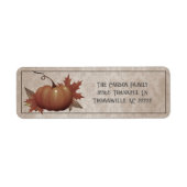 Thanksgiving pompoen damast label (Voorkant)