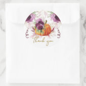 Thanksgiving Pompoen Dank u Bourgondië Flowers Ronde Sticker (Tas)