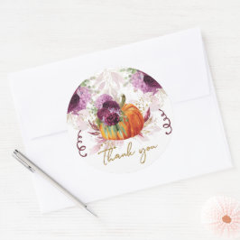 Thanksgiving Pompoen Dank u Bourgondië Flowers Ronde Sticker