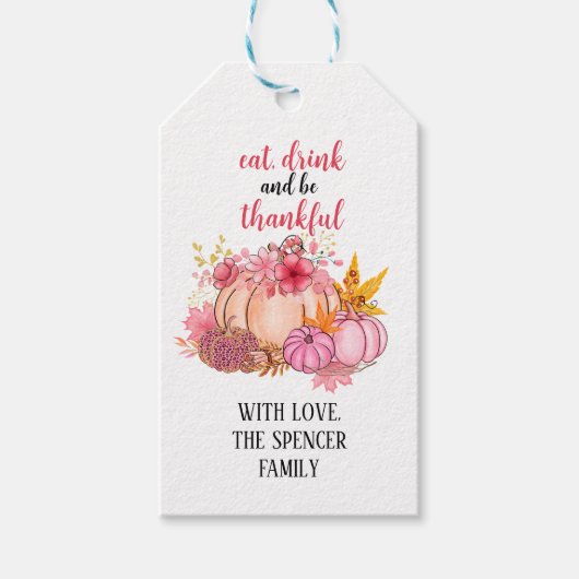 Thanksgiving pompoen Dank u Label Cadeaulabel (Voorkant)