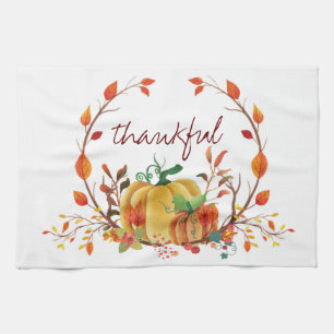 Thanksgiving pompoen dankbaar ontwerp theedoek