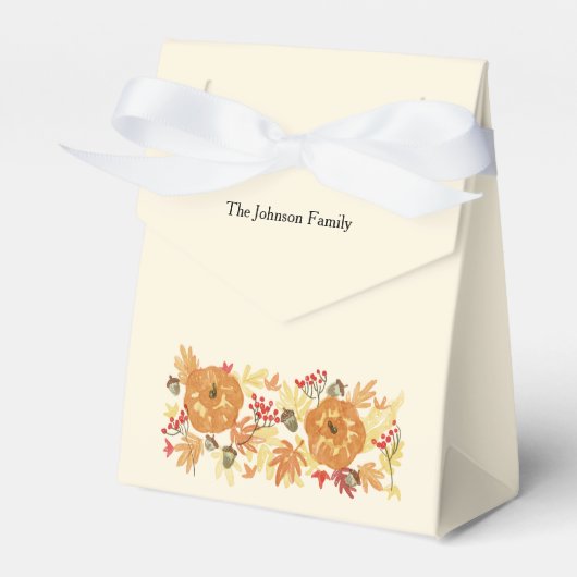 Thanksgiving pompoen diner bedankdoosjes (Voorkant Zijde)