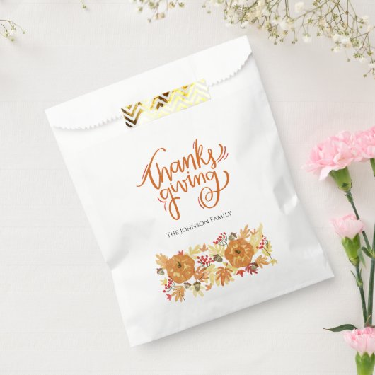 Thanksgiving pompoen diner bedankzakje (Gezegeld)