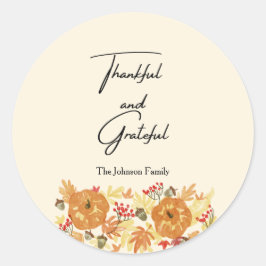 Thanksgiving Pompoen Diner Envelope Seal Ronde Sticker