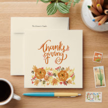 Thanksgiving Pompoen Diner Invitation Envel