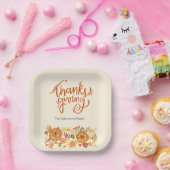 Thanksgiving pompoen diner papieren bordje (Feest)