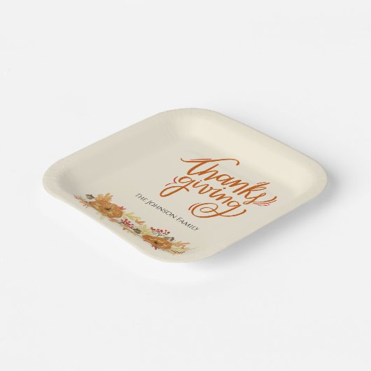 Thanksgiving pompoen diner papieren bordje (Gebogen)