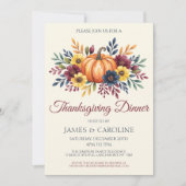 Thanksgiving Pompoen Diner Uitnodiging (Voorkant)