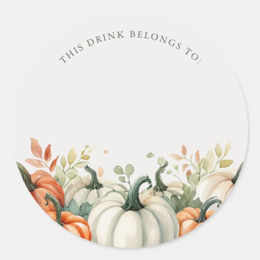 Thanksgiving Pompoen Drink Stickers (Voorkant)