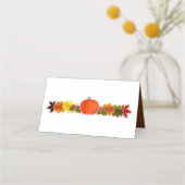 Thanksgiving pompoen, eikels en valbladeren plaatskaartje (Achterkant)