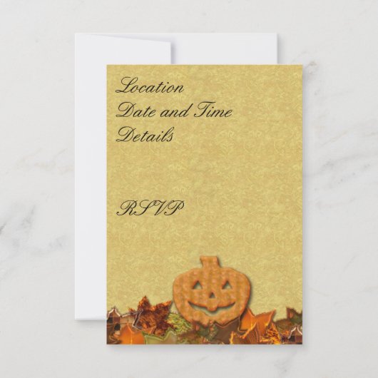 Thanksgiving pompoen en bladeren kaart (Achterkant)