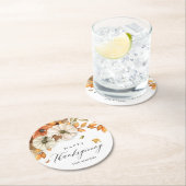 Thanksgiving pompoen en bladeren ronde kartonnen onderzetter (Insitu)