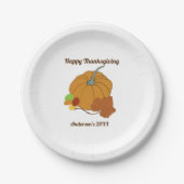 Thanksgiving pompoen en bladpapier borden papieren bordje (Voorkant)