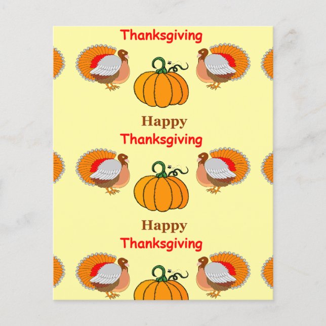 Thanksgiving pompoen en kalkoenen (Voorkant)