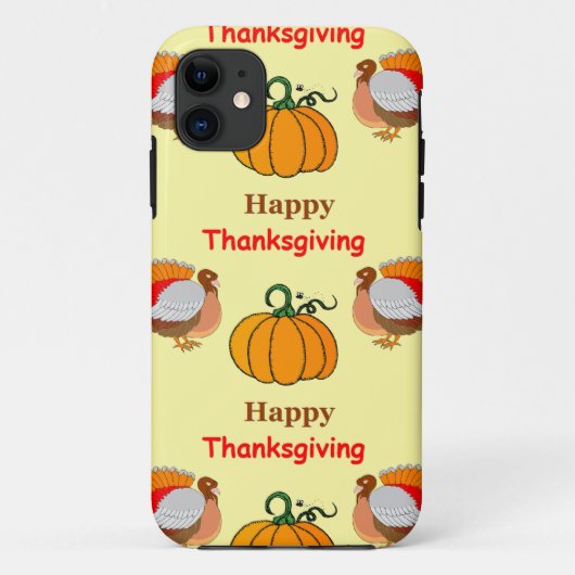 Thanksgiving pompoen en kalkoenen Case-Mate iPhone case (Achterkant)