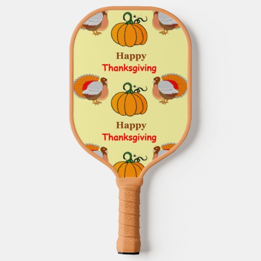 Thanksgiving pompoen en kalkoenen pickleball paddle (Achterkant)
