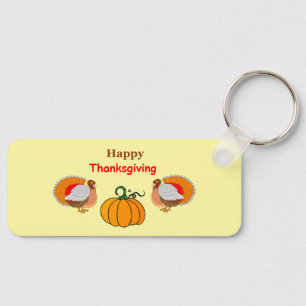 Thanksgiving pompoen en kalkoenen sleutelhanger