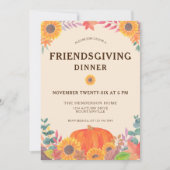 Thanksgiving pompoen en zonnebloemen - Binneninric Kaart (Voorkant)