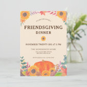 Thanksgiving pompoen en zonnebloemen - Binneninric Kaart (Staand voorkant)