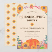 Thanksgiving pompoen en zonnebloemen - Binneninric Kaart (Voorkant / Achterkant)