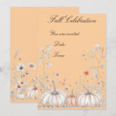 Thanksgiving Pompoen Feest Kaart (Voorkant / Achterkant)