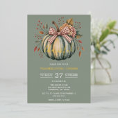 Thanksgiving pompoen folie uitnodiging (Staand Voorkant)