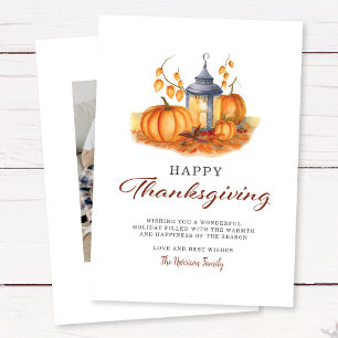 Thanksgiving Pompoen Foto Vakantie Kaart