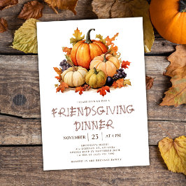 Thanksgiving Pompoen Friendsgiving Diner Kaart
