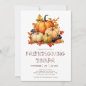 Thanksgiving Pompoen Friendsgiving Diner Kaart (Voorkant)