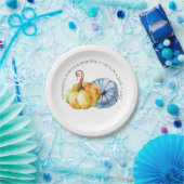 Thanksgiving pompoen gepersonaliseerde waterverf papieren bordje (Feest)