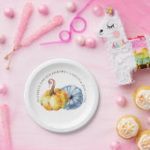 Thanksgiving pompoen gepersonaliseerde waterverf papieren bordje (Feest)