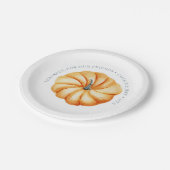 Thanksgiving pompoen gepersonaliseerde waterverf papieren bordje (Gekanteld)