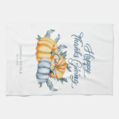 Thanksgiving pompoen Gepersonaliseerde waterverf Theedoek (Horizontaal)