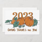 Thanksgiving Pompoen Giving Bedankt voor U Feestdagenkaart (Voorkant / Achterkant)