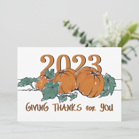 Thanksgiving Pompoen Giving Bedankt voor U Feestdagenkaart (Staand voorkant)