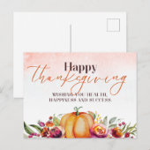 Thanksgiving Pompoen & Herfst Briefkaart (Voorkant / Achterkant)