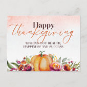 Thanksgiving Pompoen & Herfst Briefkaart (Voorkant)