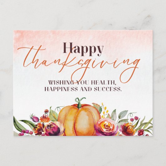 Thanksgiving Pompoen & Herfst Briefkaart (Voorkant)