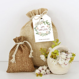 Thanksgiving pompoen Herfst groen eucalyptus Cadeaulabel