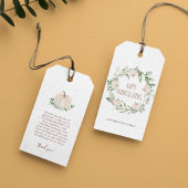 Thanksgiving pompoen Herfst groen eucalyptus Cadeaulabel