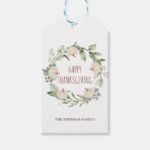 Thanksgiving pompoen Herfst groen eucalyptus Cadeaulabel (Voorkant)