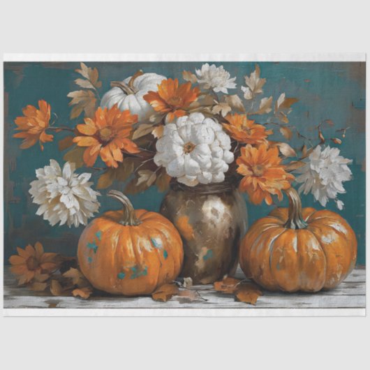 Thanksgiving pompoen Herfst herfst rustieke decoup Tissuepapier (Voorkant)