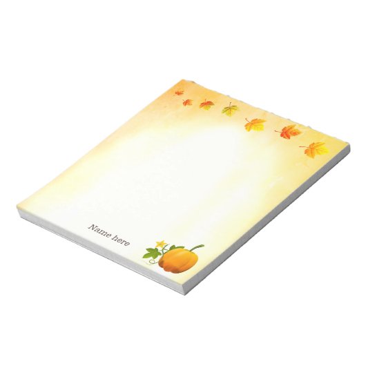 Thanksgiving pompoen & herfstbladeren notitieblok (Linkerzijde)